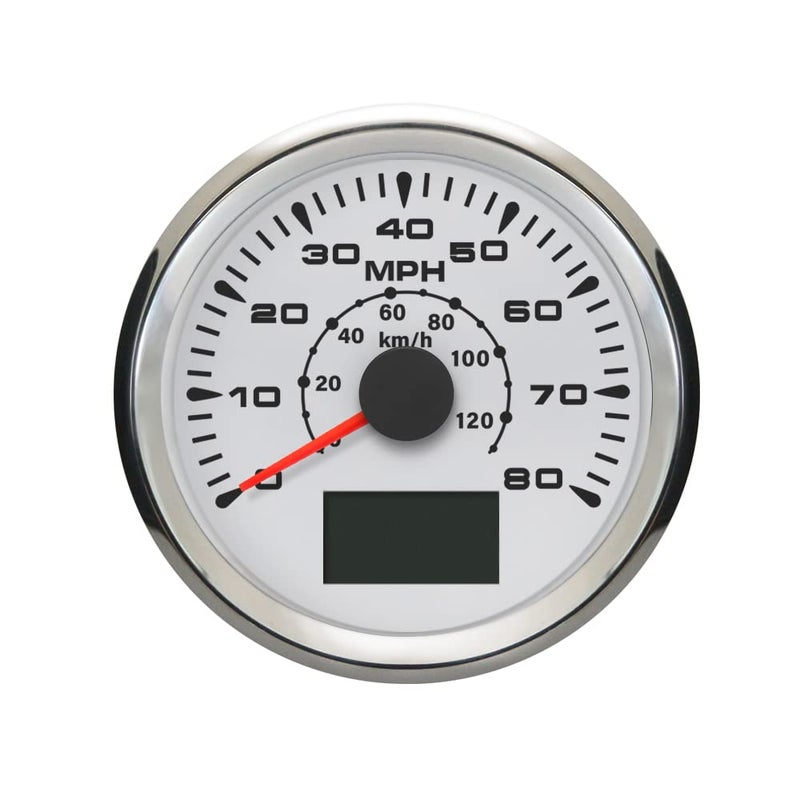 ELING 3 3/8" Waterproof Marine Auto GPS Speedometer Odometer Kit 0-80MPH 0-120KM/H with ODO Course Tripmeter 85mm 12V 24V - Image 3